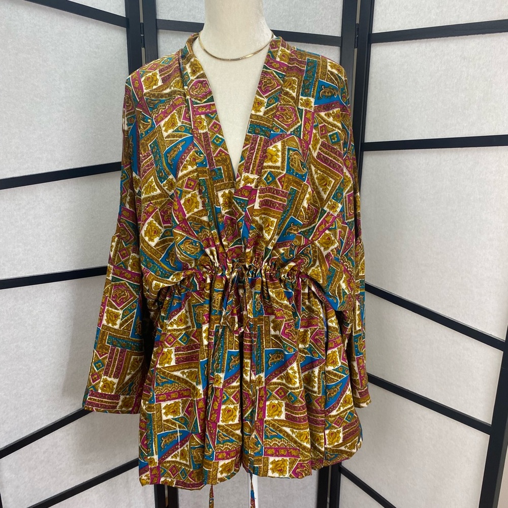 Kantha Bae Shortie Kim Silk Kimono